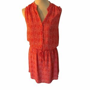 Hilary Radley Red Patterned Sleeveless Shift Dress‎ Casual Work Dress Size 2